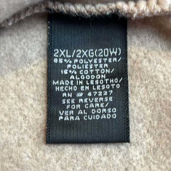 Bobby Brooks pull over fleece lined sweatshirt size 2 XL tan and white New - Picture 7 of 8